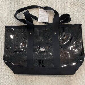 Coach PVC Glitter Black Tote Large Sparkle Translucent Travel Bag